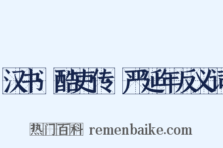 汉书·酷吏传·严延年反义词是什么意思的图片